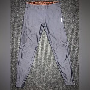 Hind Running Tights Mens Medium Gray Athletic Pants Zip Ankle